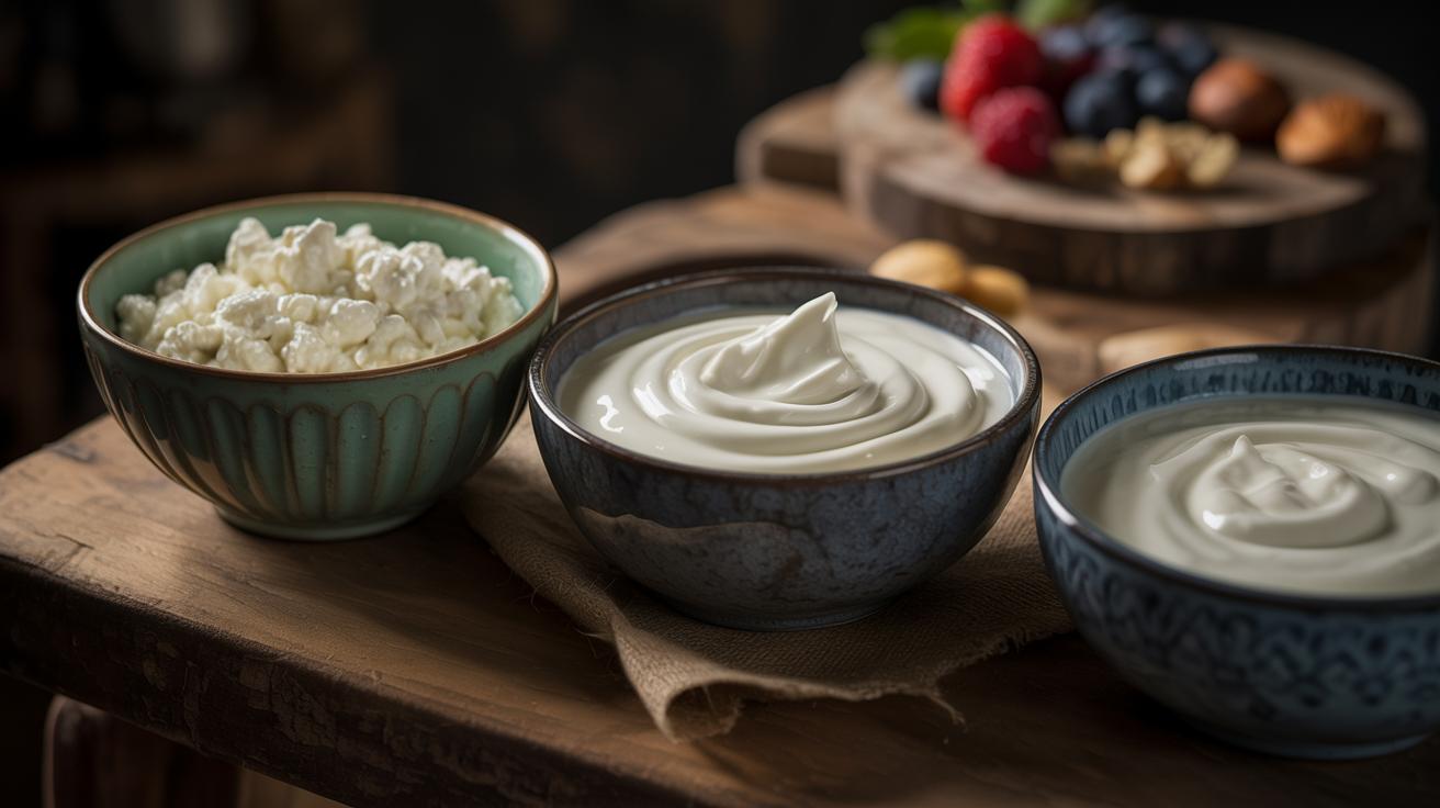 Three dairy contenders in the spotlight: creamy cottage cheese, thick Greek yogurt, and silky skyr, each ready to win your heart and muscles.